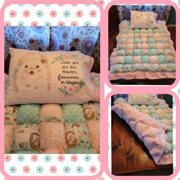 Ultimate Girl's Sensory Puff Quilt w/Matching Pillow Case - Picture 5 of 6